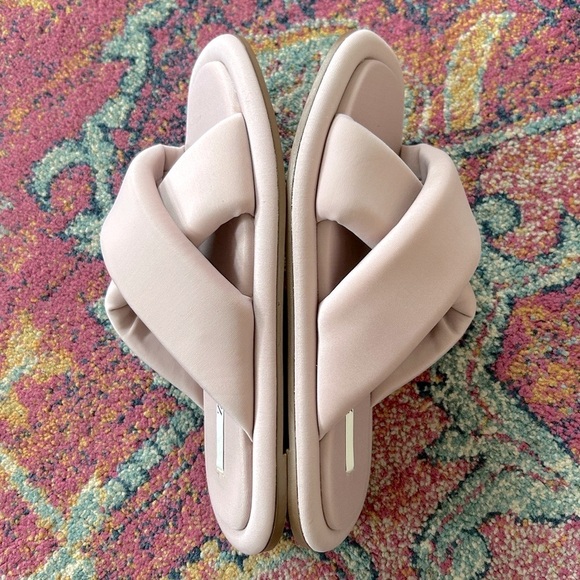 Zara | Women's Mauve Puffer Quilted Crossover Strap Slide On Flats, size 8.5 - Picture 13 of 16